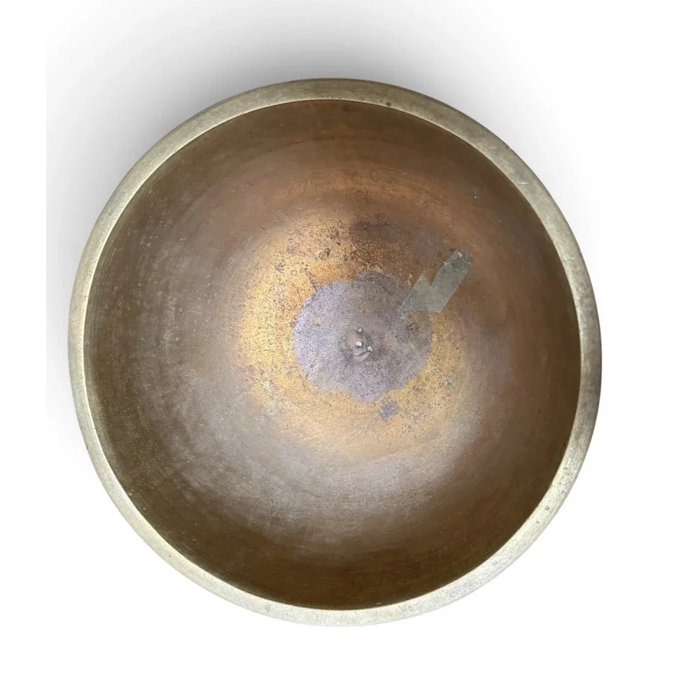 Vintage Heavy Brass Flared Pedestal Ridged Bowl Centerpiece 4.5